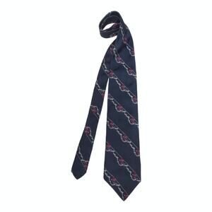 Men's Vintage Rock Climbing Tie 100% Silk Navy Hiking Accessory Outdoors Sporty
